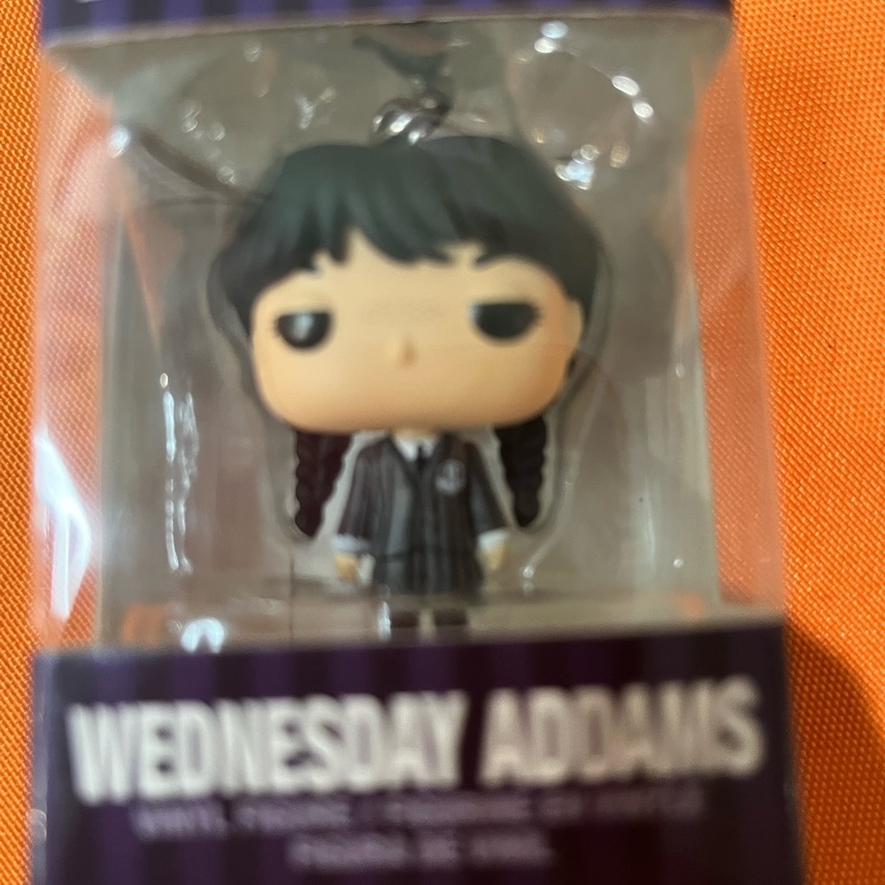 6/$25 Wednesday Addams Pocket Pop Keychain - Black and Gray - Picture 11 of 14